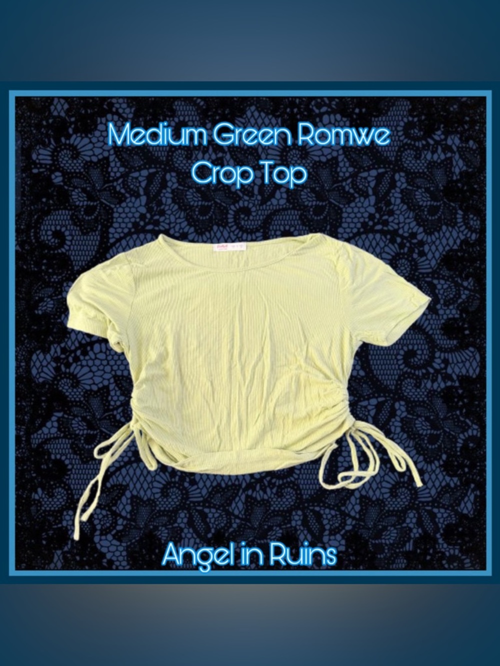 Romwe Green Ribbed Crop Top